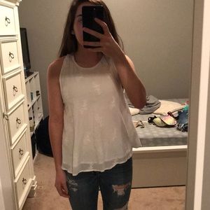 White Halter Tank Top